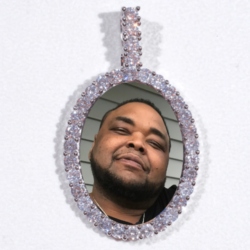 Large 3D Oval Custom Picture Pendant