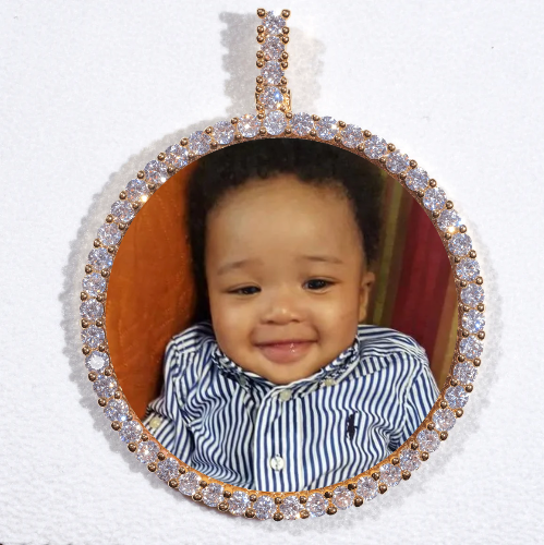 LARGE 3D CIRCLE CUSTOM PICTURE PENDANT
