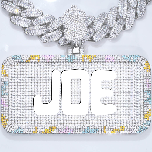 CUSTOM LETTER NECKLACE 3D COLORFUL SQUARE