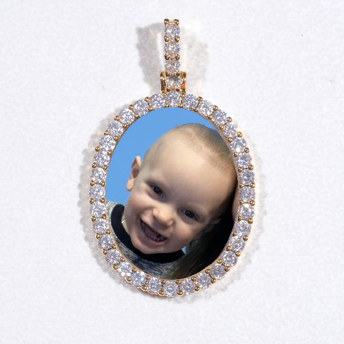 3D Oval Custom Picture Pendant