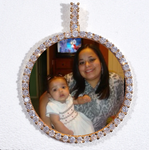 LARGE 3D CIRCLE CUSTOM PICTURE PENDANT