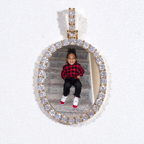 3D Oval Custom Picture Pendant