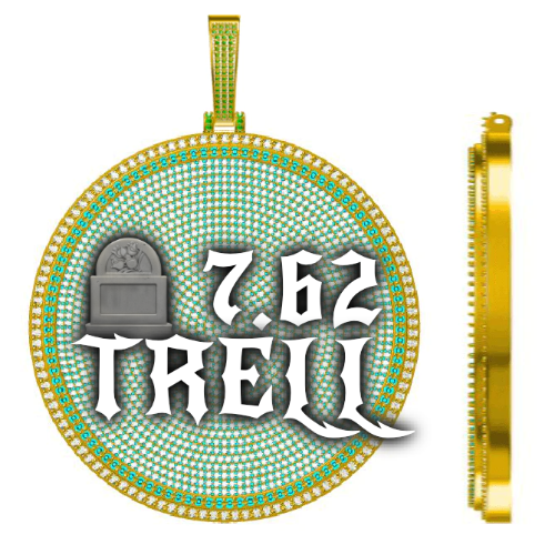 CUSTOM LETTER NECKLACE 3D BIG DISC
