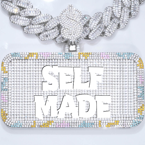 CUSTOM LETTER NECKLACE 3D COLORFUL SQUARE