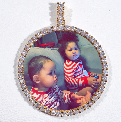 LARGE 3D CIRCLE CUSTOM PICTURE PENDANT