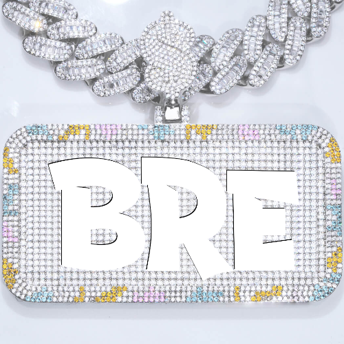 CUSTOM LETTER NECKLACE 3D COLORFUL SQUARE