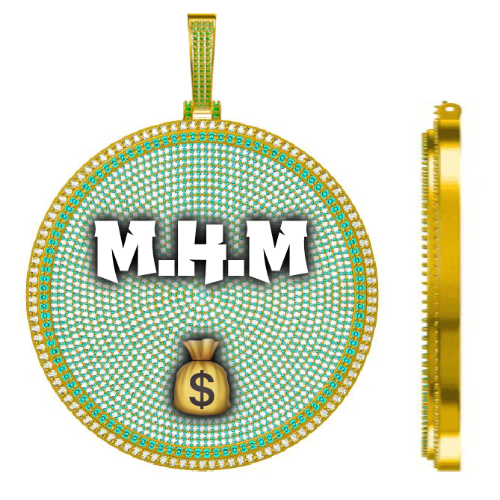 CUSTOM LETTER NECKLACE 3D BIG DISC