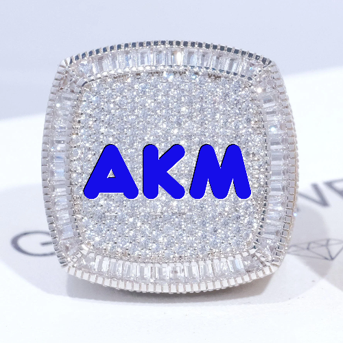 CUSTOM LETTER 3D ICED RING