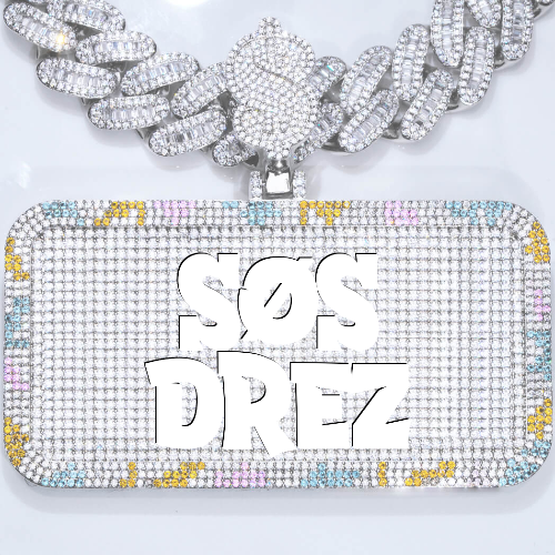 CUSTOM LETTER NECKLACE 3D COLORFUL SQUARE