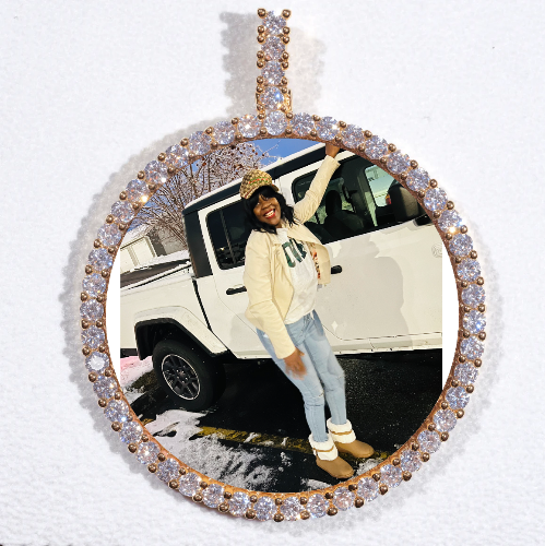 LARGE 3D CIRCLE CUSTOM PICTURE PENDANT