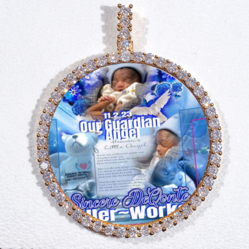 LARGE 3D CIRCLE CUSTOM PICTURE PENDANT