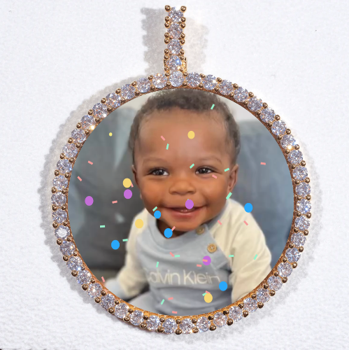 LARGE 3D CIRCLE CUSTOM PICTURE PENDANT