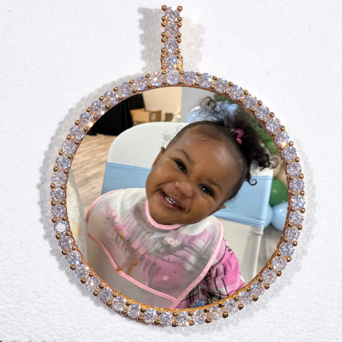 LARGE 3D CIRCLE CUSTOM PICTURE PENDANT