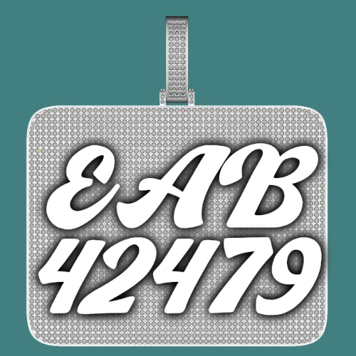CUSTOM LETTER NECKLACE 3D BIG SQUARE