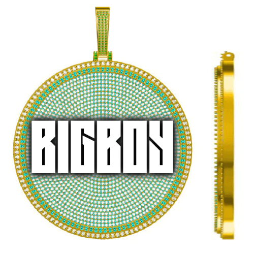 CUSTOM LETTER NECKLACE 3D BIG DISC