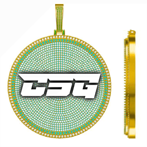 CUSTOM LETTER NECKLACE 3D BIG DISC