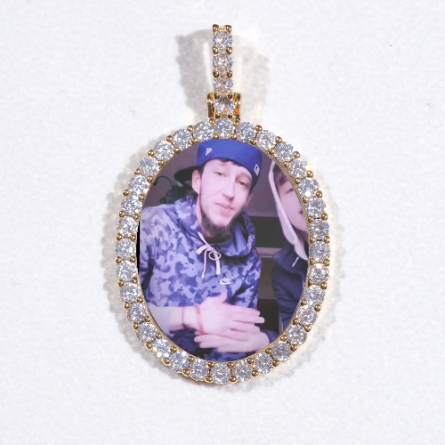 3D Oval Custom Picture Pendant