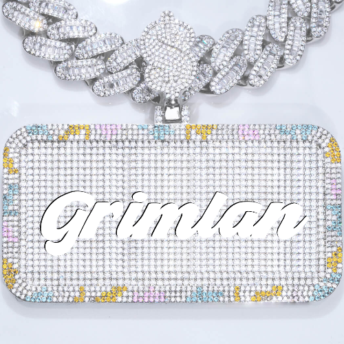 CUSTOM LETTER NECKLACE 3D COLORFUL SQUARE