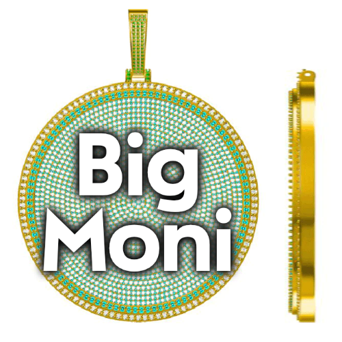 CUSTOM LETTER NECKLACE 3D BIG DISC