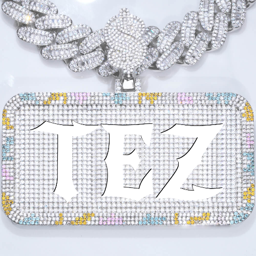 CUSTOM LETTER NECKLACE 3D COLORFUL SQUARE