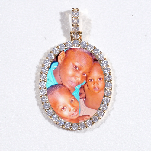 3D Oval Custom Picture Pendant