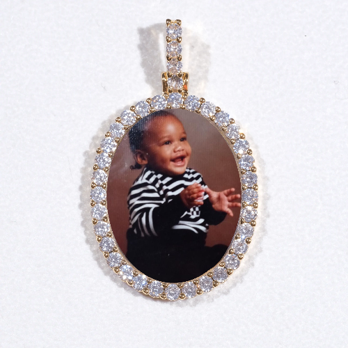 3D Oval Custom Picture Pendant