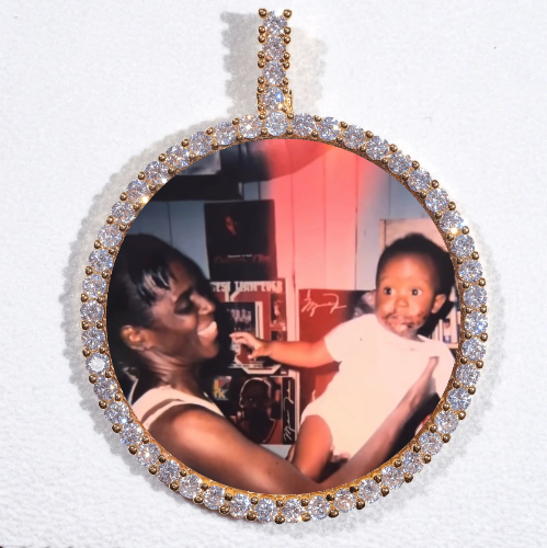 LARGE 3D CIRCLE CUSTOM PICTURE PENDANT