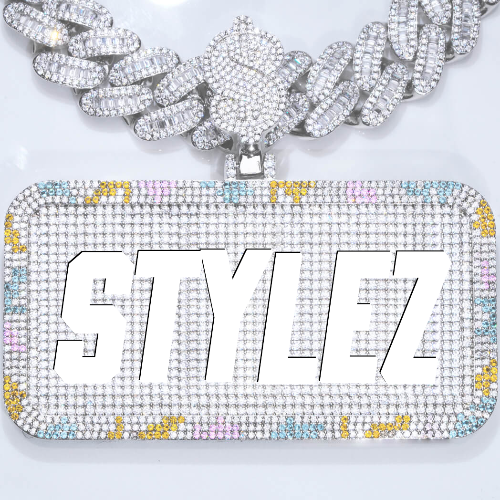 CUSTOM LETTER NECKLACE 3D COLORFUL SQUARE