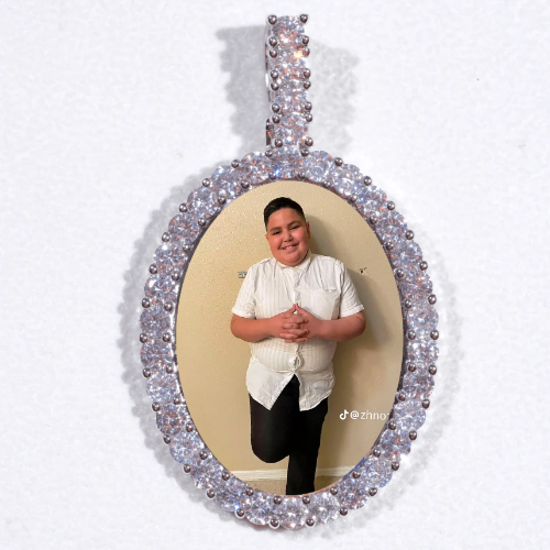 Large 3D Oval Custom Picture Pendant