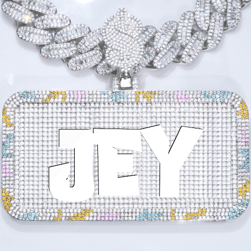 CUSTOM LETTER NECKLACE 3D COLORFUL SQUARE