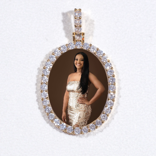 3D Oval Custom Picture Pendant