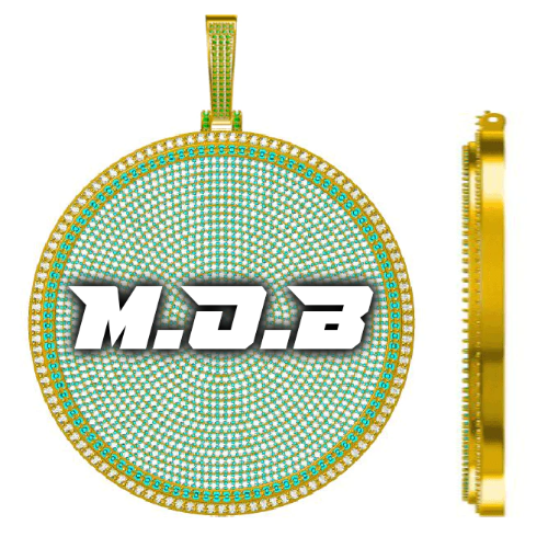 CUSTOM LETTER NECKLACE 3D BIG DISC