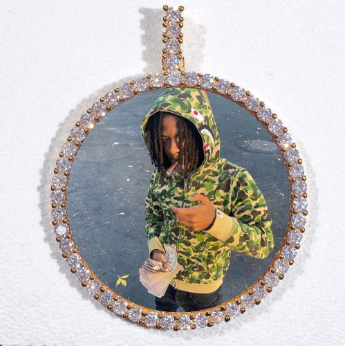 LARGE 3D CIRCLE CUSTOM PICTURE PENDANT