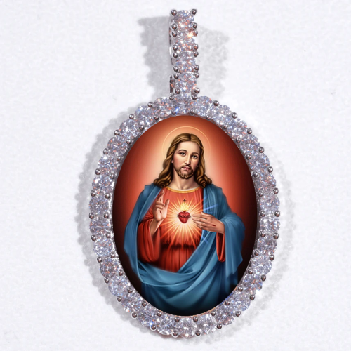 Large 3D Oval Custom Picture Pendant