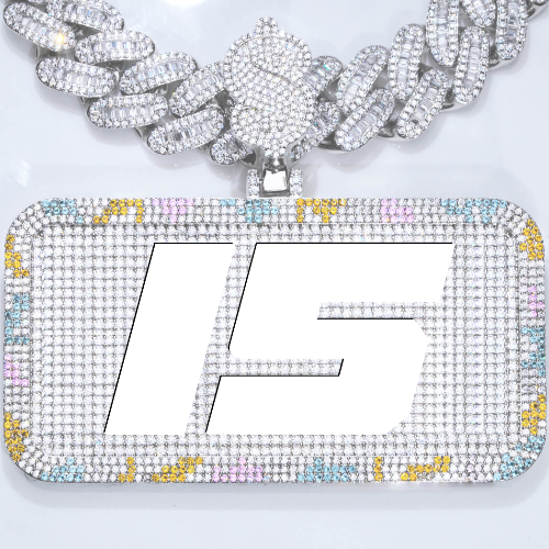 CUSTOM LETTER NECKLACE 3D COLORFUL SQUARE