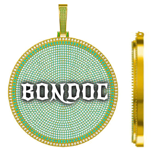 CUSTOM LETTER NECKLACE 3D BIG DISC
