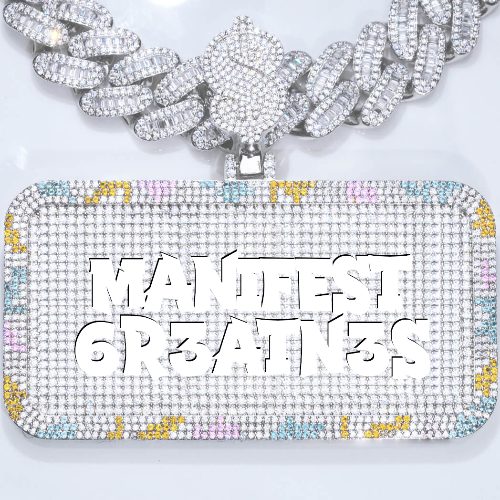CUSTOM LETTER NECKLACE 3D COLORFUL SQUARE