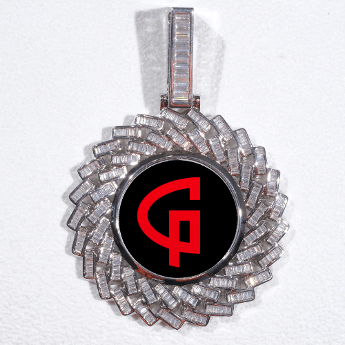 Large 3D Baguette Custom Picture Pendant