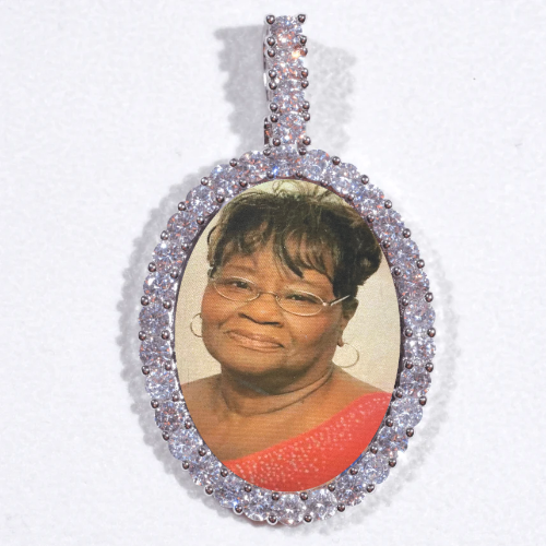 Large 3D Oval Custom Picture Pendant