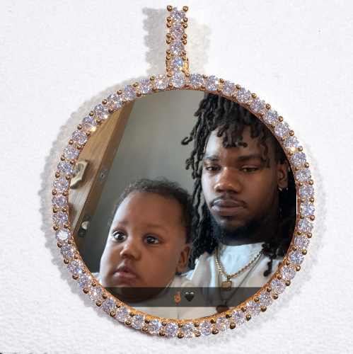 LARGE 3D CIRCLE CUSTOM PICTURE PENDANT