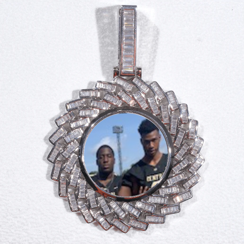 Large 3D Baguette Custom Picture Pendant