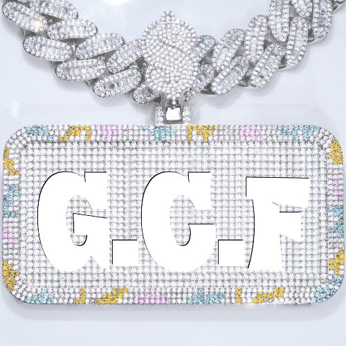 CUSTOM LETTER NECKLACE 3D COLORFUL SQUARE