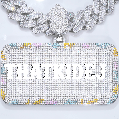 CUSTOM LETTER NECKLACE 3D COLORFUL SQUARE