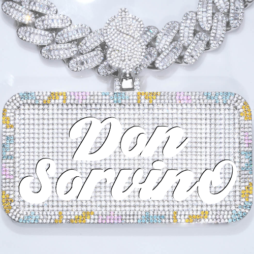 CUSTOM LETTER NECKLACE 3D COLORFUL SQUARE