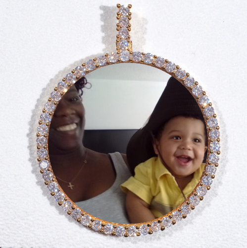 LARGE 3D CIRCLE CUSTOM PICTURE PENDANT