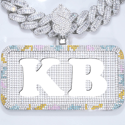 CUSTOM LETTER NECKLACE 3D COLORFUL SQUARE