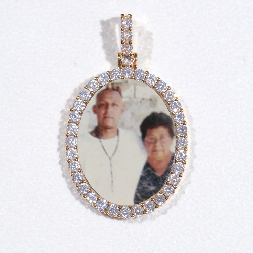3D Oval Custom Picture Pendant