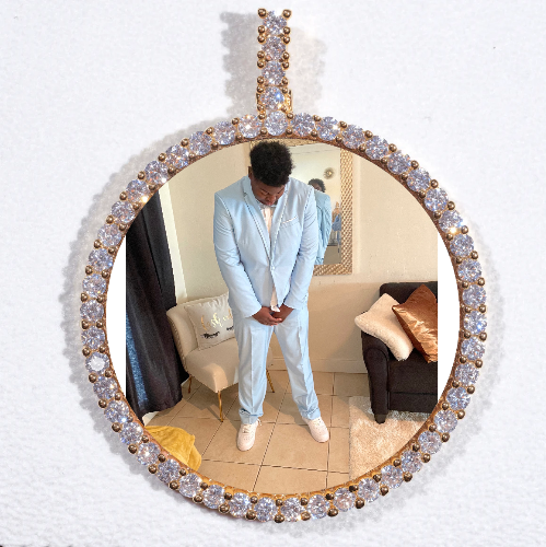 LARGE 3D CIRCLE CUSTOM PICTURE PENDANT