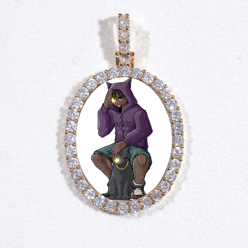 3D Oval Custom Picture Pendant