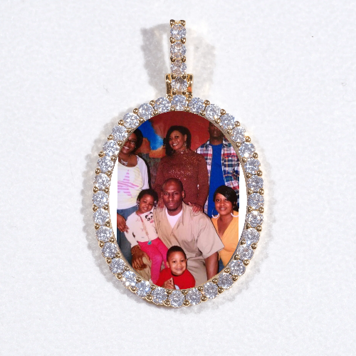 3D Oval Custom Picture Pendant